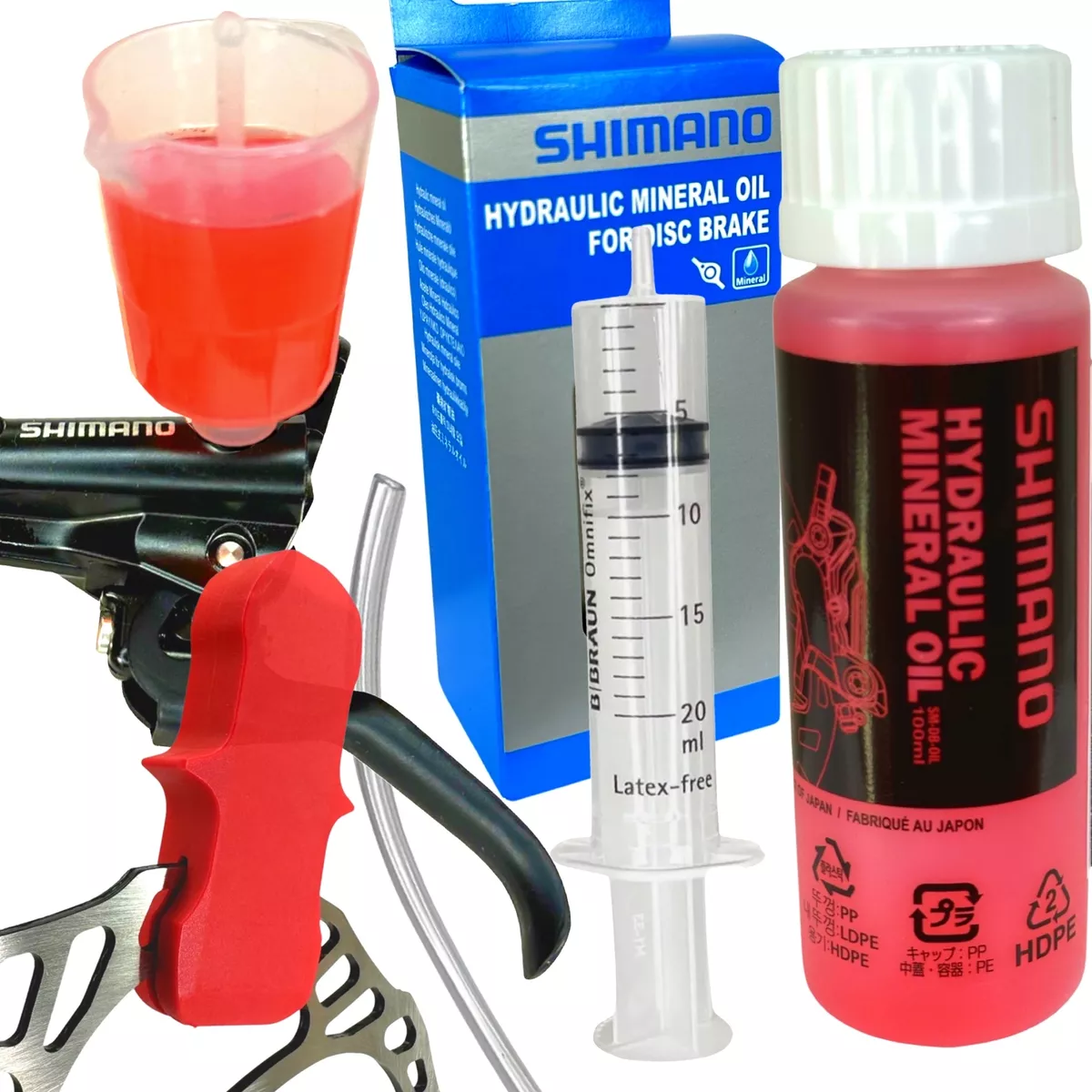 Shimano Mineral Aceite Service Kit Set Disco Frenos Respiradero Bef llbecher