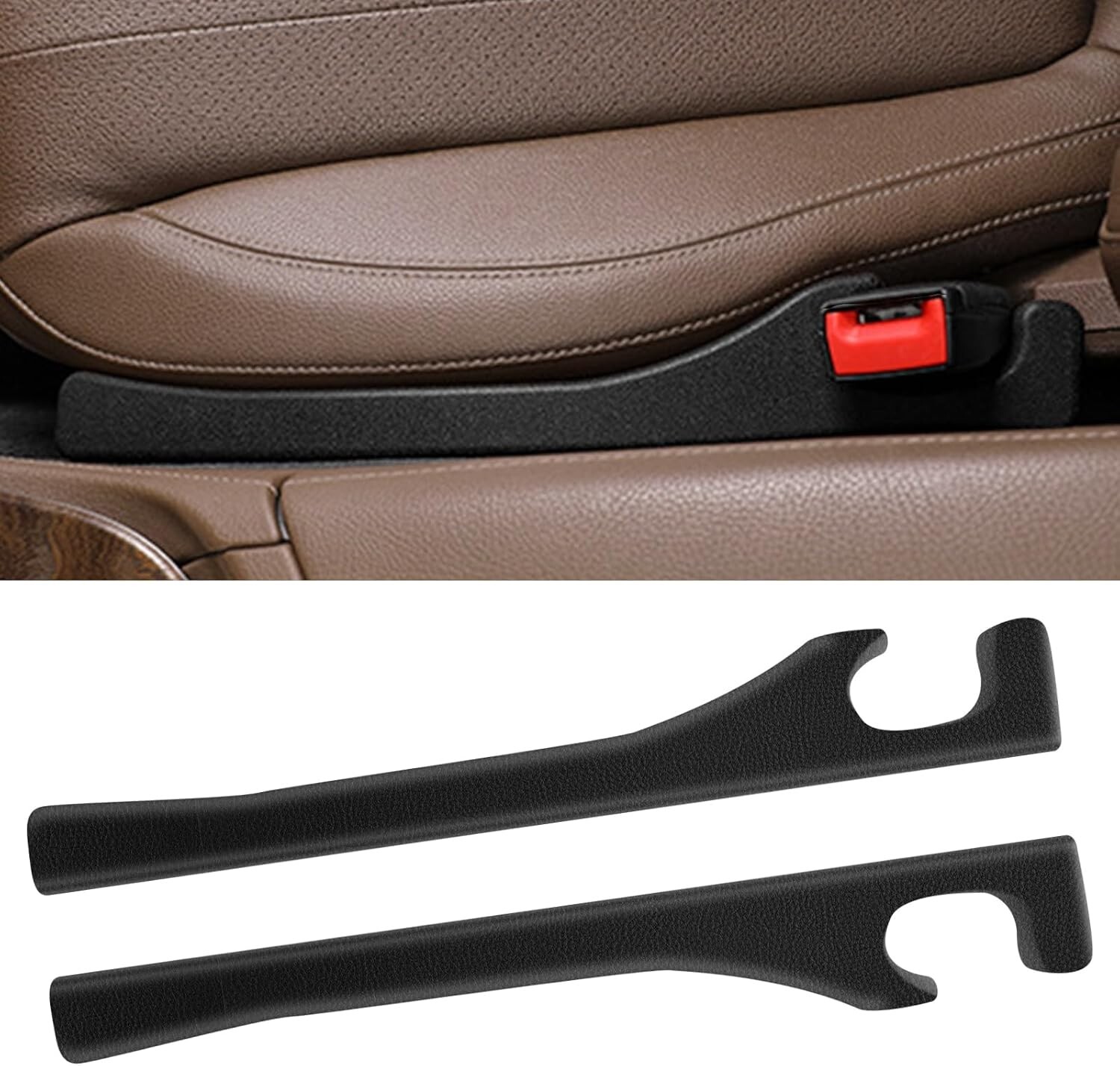 2 Pack Car Seat Gap Filler Car Seat Gap Interior Universal Fit PU Leather Car...