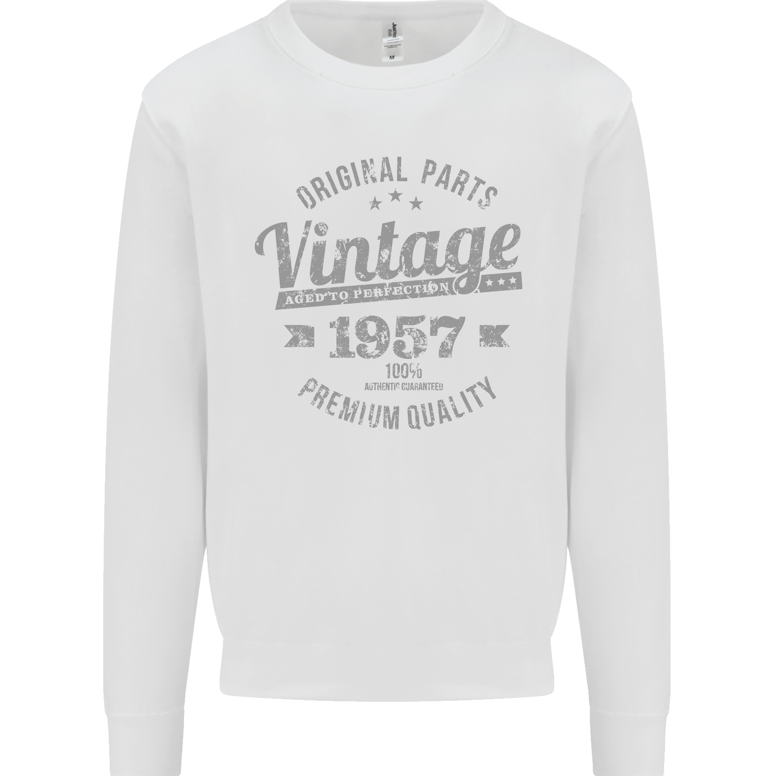 Vintage Year 68th Birthday 1957 Mens Sweatshirt Jumper White