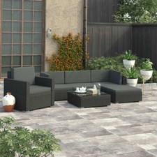 Gartenmöbel 6-tlg. Poly Rattan Sitzgruppe Sofa Lounge Gartengarnitur vidaXL