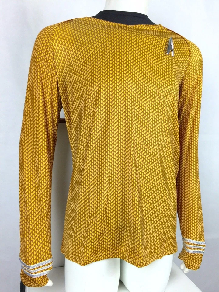 Camisa KIRK Command DORADA uniforme disfraz Star Trek 2009 con insignia de flota Foto 4 de 4