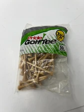 Pack of 50 Pride Golf Tee Genuine Deluxe Tee 2 3/4"/69mm Natural Durable