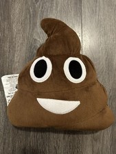Poop Emoji Plush Pile of Poo 13  x 12  Stuffed Throw Pillow Smiley Plushie Toy