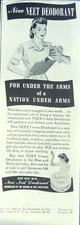 1942 Neet Cream Deodorant PRINT AD Defend Daintiness Nation Under Arms VTG 1940s