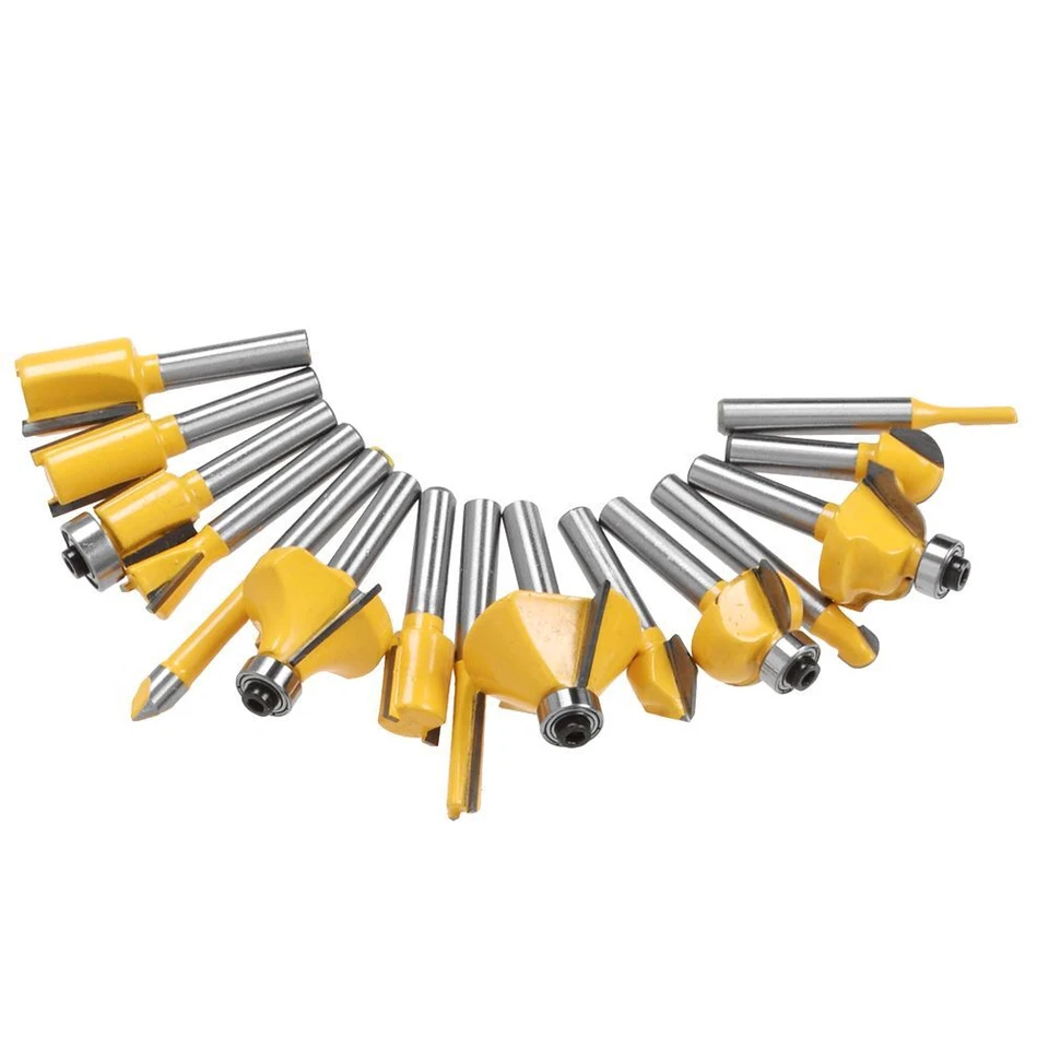 15tlg 8mm Fräsersatz HM Oberfräser-Set Schaft Nutfräser für Oberfräse Holzfräser - Bild 3 von 4