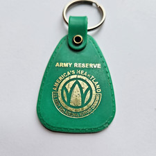 VTG US Army Reserve military Green key fob chain Ring Gift