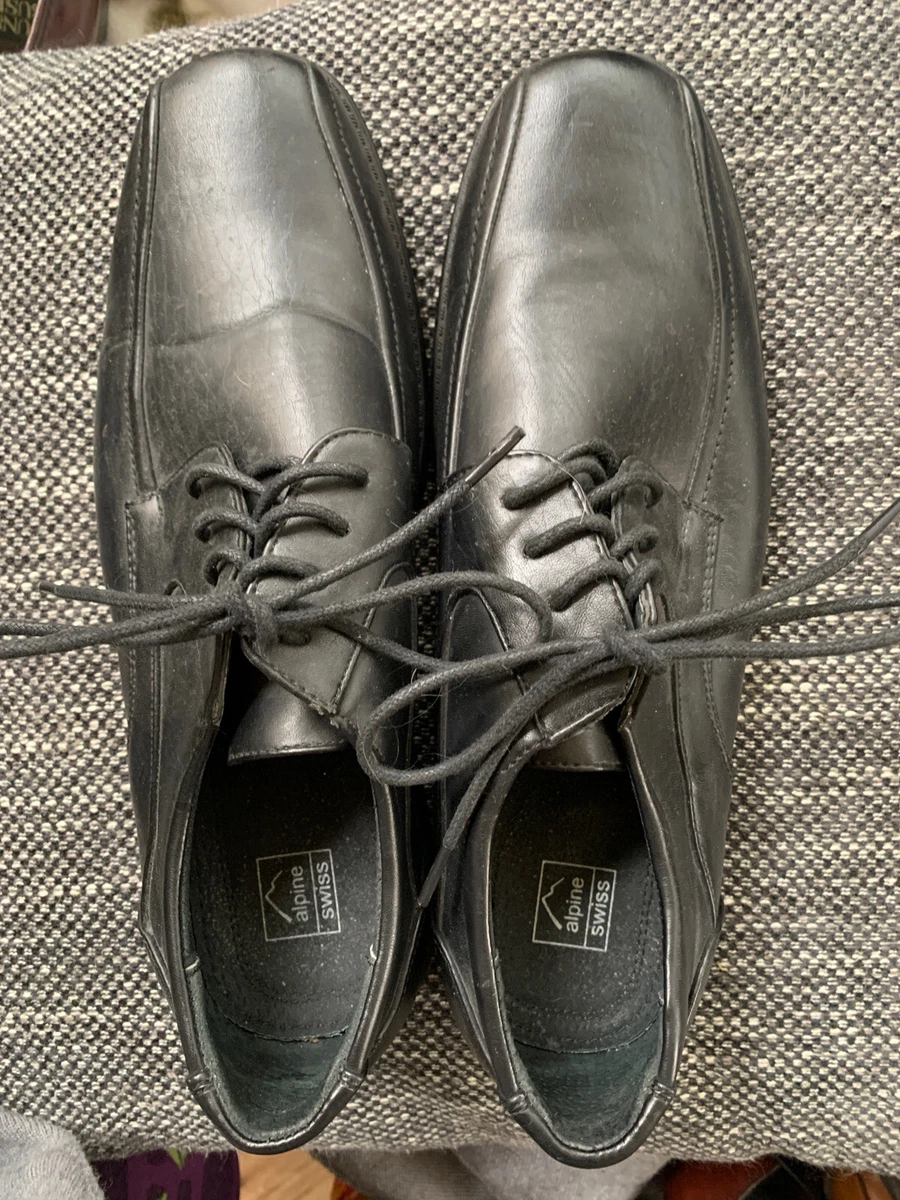 ALPINE SWISS Mens Black Dress shoes Size 10