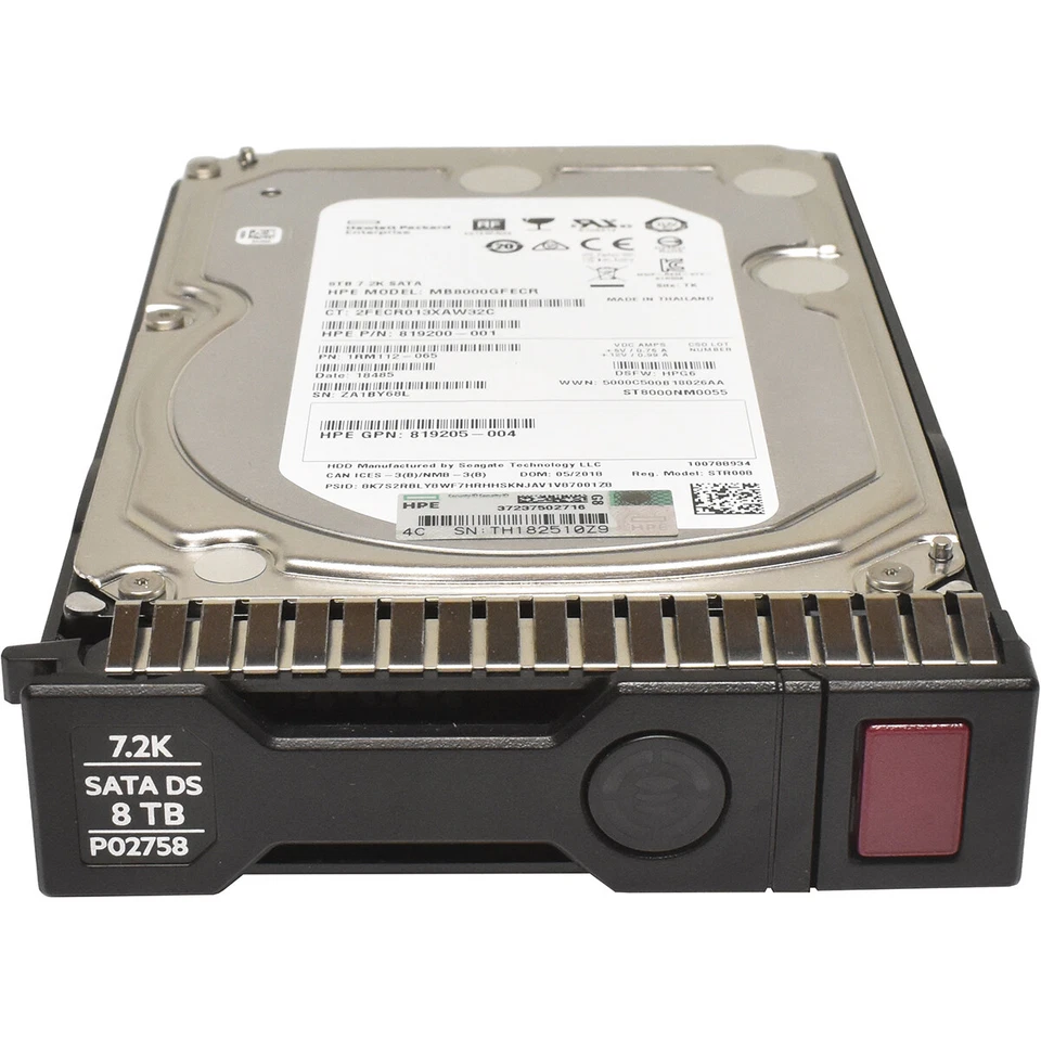 HP 8TB 3.5" 6G 7.2K SATA DS HDD P02758-001 819205-004 für G8-G10 Servers - Bild 2 von 4
