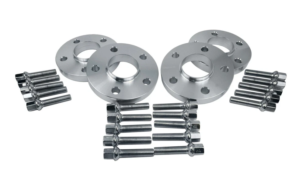 4 Mercedes Benz 5x112 Staggered 15 MM & 20 MM Hub Centric Spacers W/ Lug Bolts - Image 3 of 4