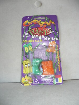 Vintage Crazy Bones On Card 1999 Sealed Mega Bones Mutants NOS Rare Game Figures