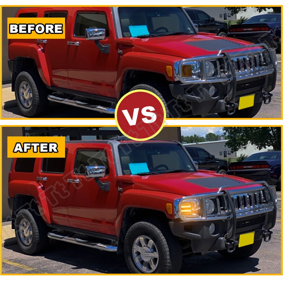 For 2006-2010 Hummer H3 H3T Switchback Dynamic LED Turn Signal Lights Corner DRL - Bild 4 von 4