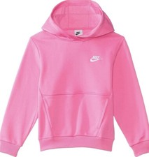 Nike Sportswear Club Kids Pink Hooded Sweatshirt Medium 10-12 Big Kid 