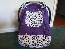  NIGHTMARE BEFORE CHRISTMAS Fitted w/peekaboo Handmade Car Seat Canopy-Cover