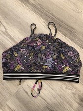 Victoria s Secret Sequin Padded Swim Top Floral Print Size Medium