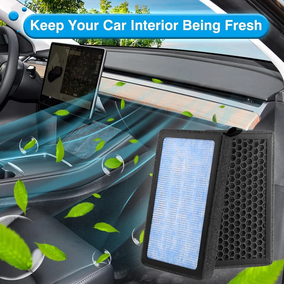 Tesla Model 3 Y Air Filter HEPA 2 Pack with Activated Carbon Cabin Air Filter - Image 3 of 4