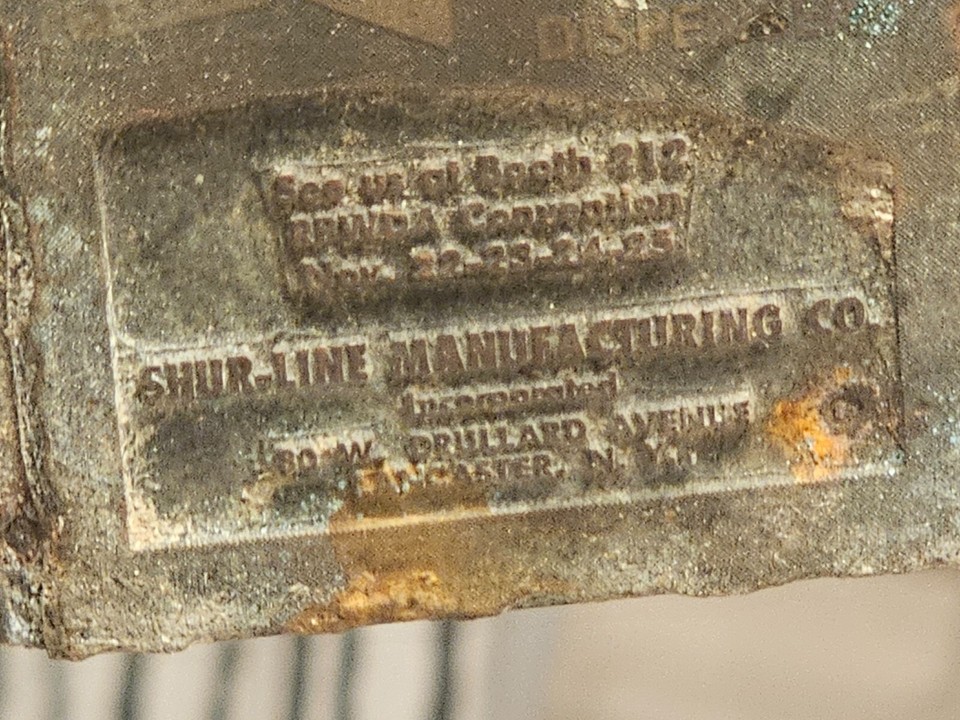 Vintage ShurLine Manufacturing Brass Ink Stamp Paint Edger