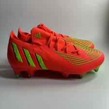 adidas Mens 5.5/Womens 6.5 PREDATOR EDGE.1 LOW SG Red/Green Soccer Cleats GW1010