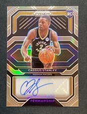 2020-21 Prizm Cassius Stanley Rookie Penmanship Silver Prizm Auto RC #RP-CSL