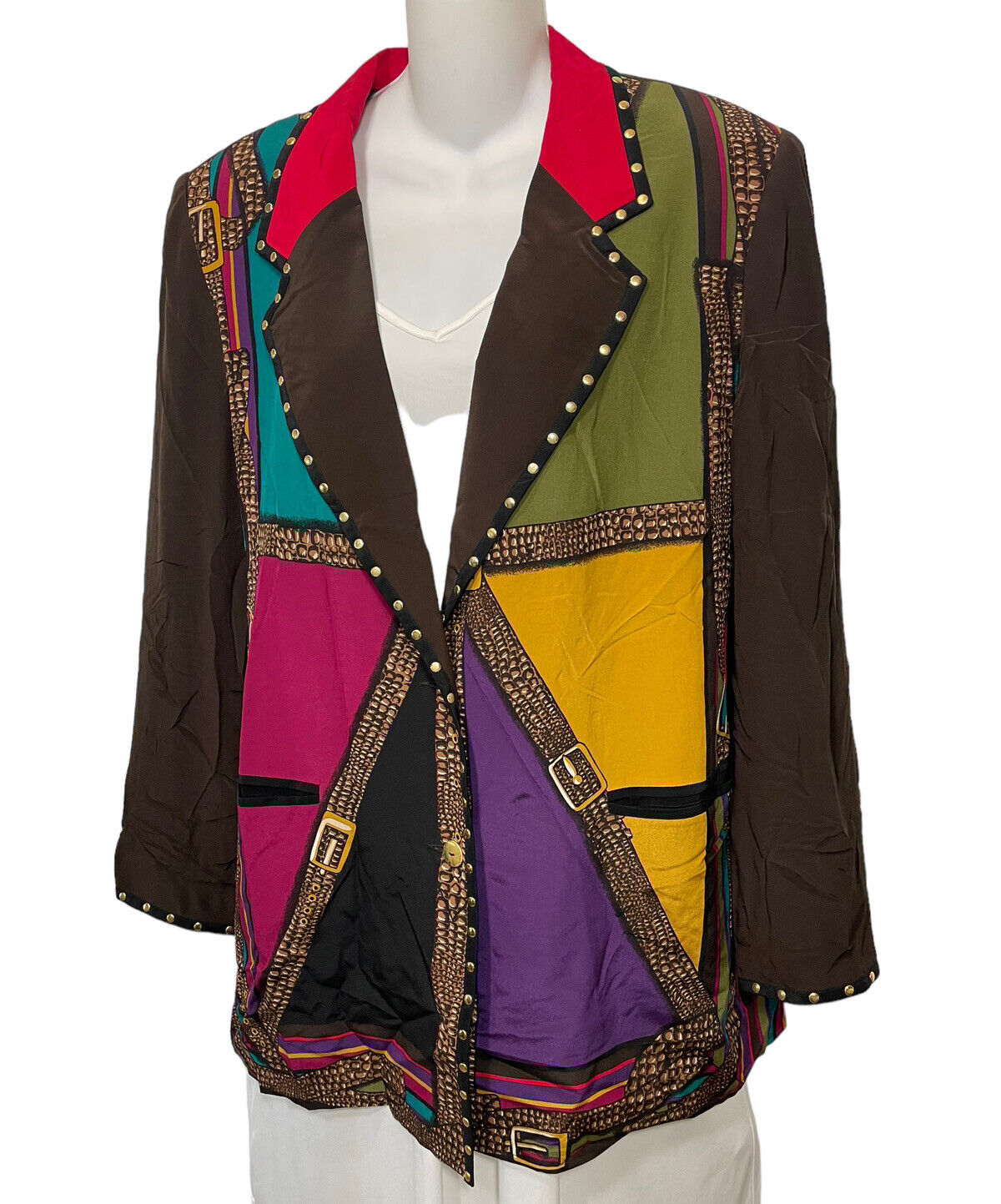 Vintage Diane Gilman 100% Silk Jacket Plus Size 1… - image 3