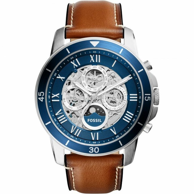 grant sport chronograph blue leather watch
