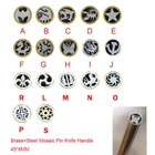 Mosaic Rivets Pin Knife Handle Brass+Steel Tube Frame Brooch Material 6mm 45mm