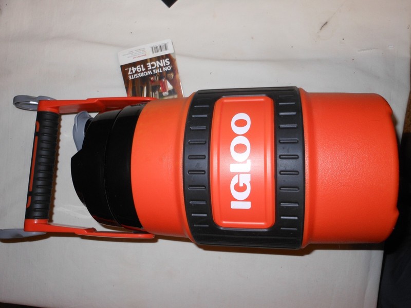 IGLOO 80 oz. Commercial Cooler Top Handle and Hooks Orange Black Design