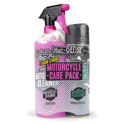 MUC-OFF Kit duo de cuidado moto (Motorcycle Protectant + Cleaner) Care Pack