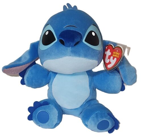 TY Beanie Baby STITCH (NOUVELLE version Soft Plushy) peluche Disney Lilo & Stitch neuf avec étiquettes - Photo 1 sur 8