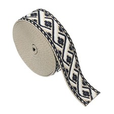 4.75Yards Cotton Webbing Strap 38mm Jacquard Webbing Strap, Blue-Khaki