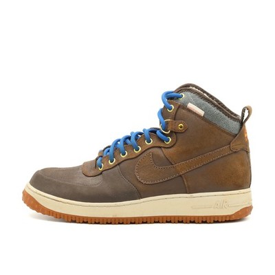 Nike Herren Air Force 1 Duckboot Sneaker Braun/Blau Leder Hoch High-Top EU 47.5