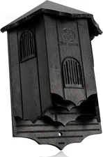 Wooden Castle Bat Houses for Outside Box Outdoors - Large Three Black
