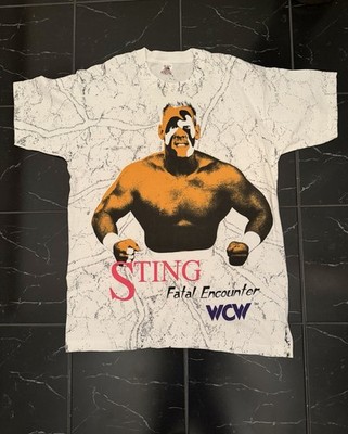 Vintage Surfer Sting Fatal Encounter WCW Wrestling Shirt AOP Rare WWE Size XL