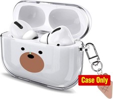 Case Cover for AirPods Pro 3 Cute with Keychain Carabiner 2025, Clear Cartoon