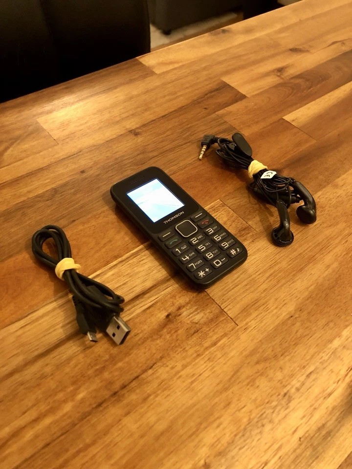 Téléphone Portable Thomson TLINK 11 Compact- Dual Sim-Écouteurs-Chargeur-Vintage - Photo 3/4