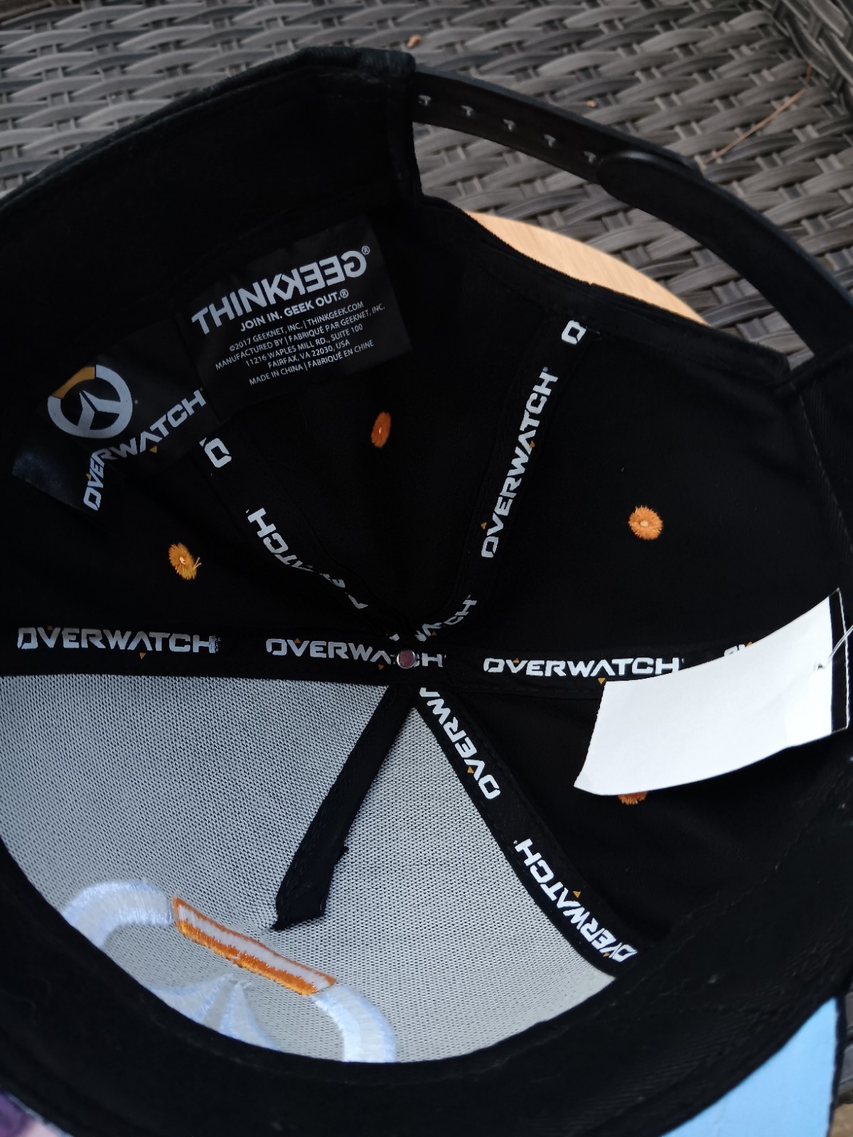 Overwatch Black Yellow White Embroidered Snapback Cap Hat With Tags