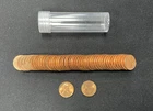1956-P ROLL TUBE BU UNCIRCULATED LINCOLN WHEAT CENT PENNIES ~ RED CENT PENNIES