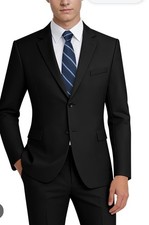 2 Pieces Black Suit Set For Men By George. Blazer 36L, Waist 38 & In. Leg 29".