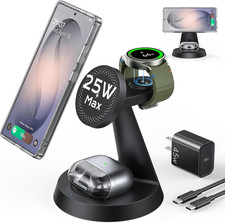 Magnetic Wireless Charger for Samsung, 3 in 1 Charging Station Compatible with M