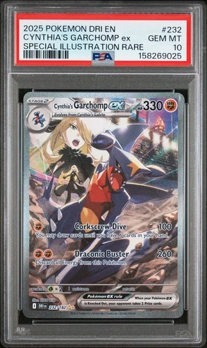 2025 Pokémon Destined Rivals CYNTHIA'S GARCHOMP ex #232 Special SIR PSA 10 Gem