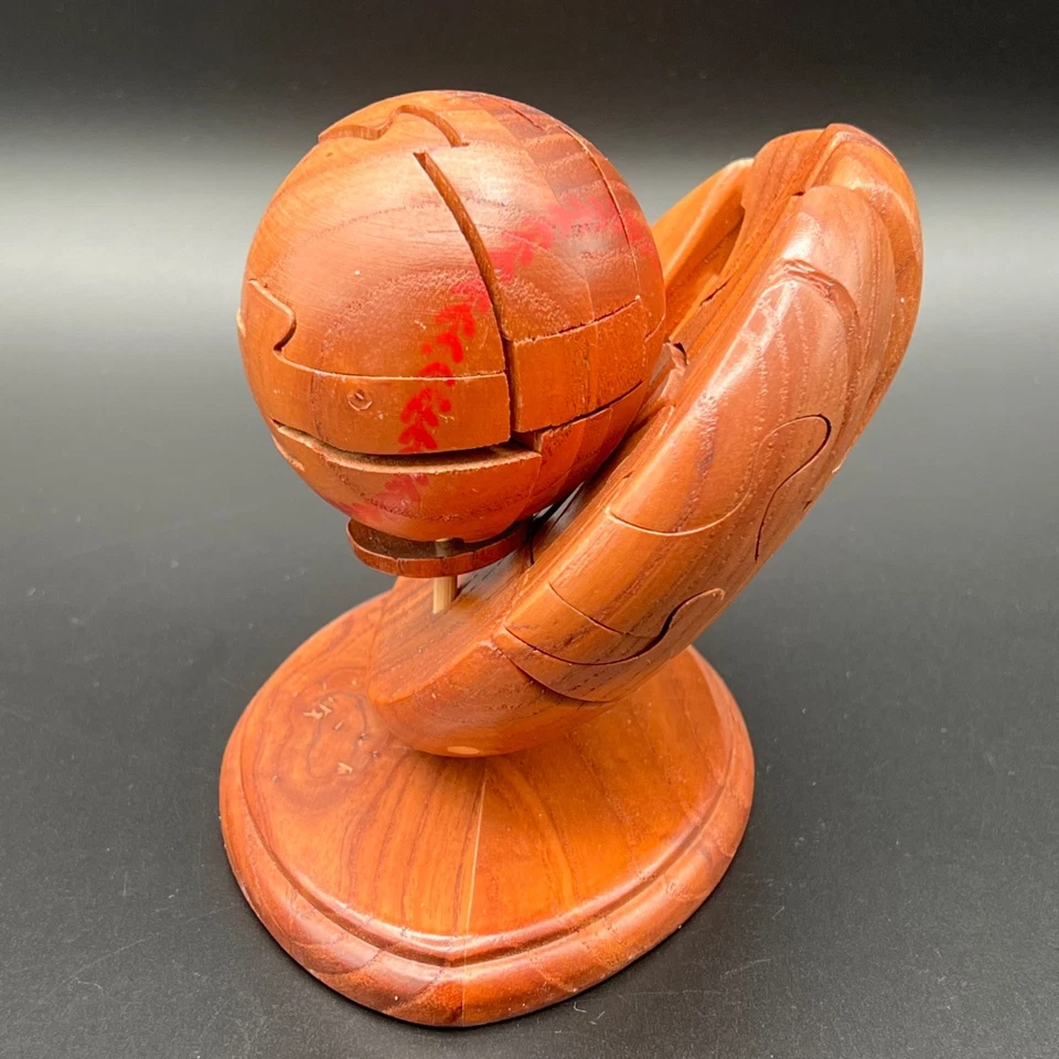 Brocas y piezas 4,5 pulgadas de alto 3D de madera guante de béisbol rompecabezas rompecabezas Foto 2 de 4