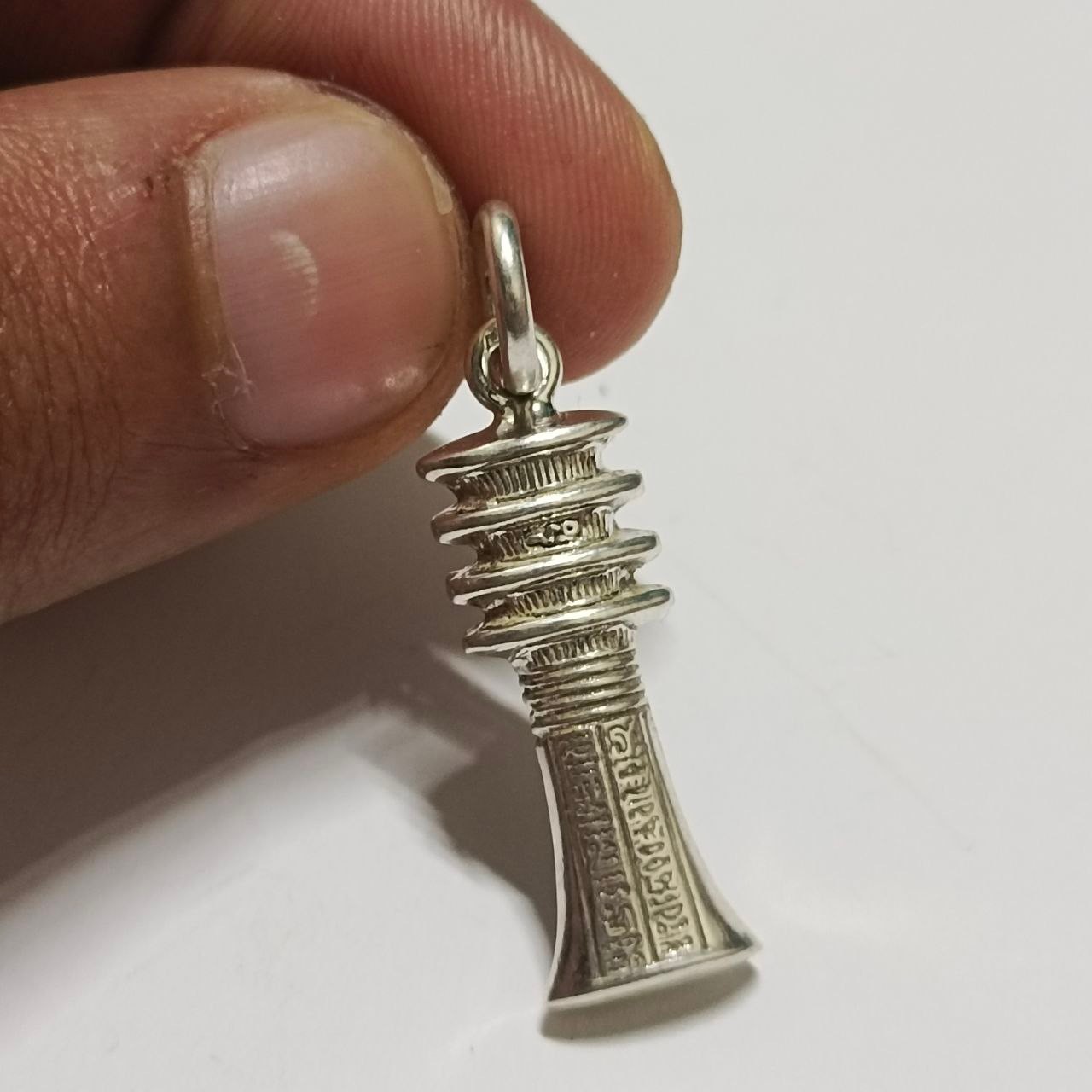 Sterling 925 Silver Egyptian Djed Pillar Pendant Ancient Handmade Jewelry