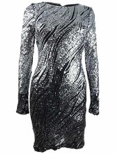Aqua Women's Sequin Animal-Print Sheath Dress