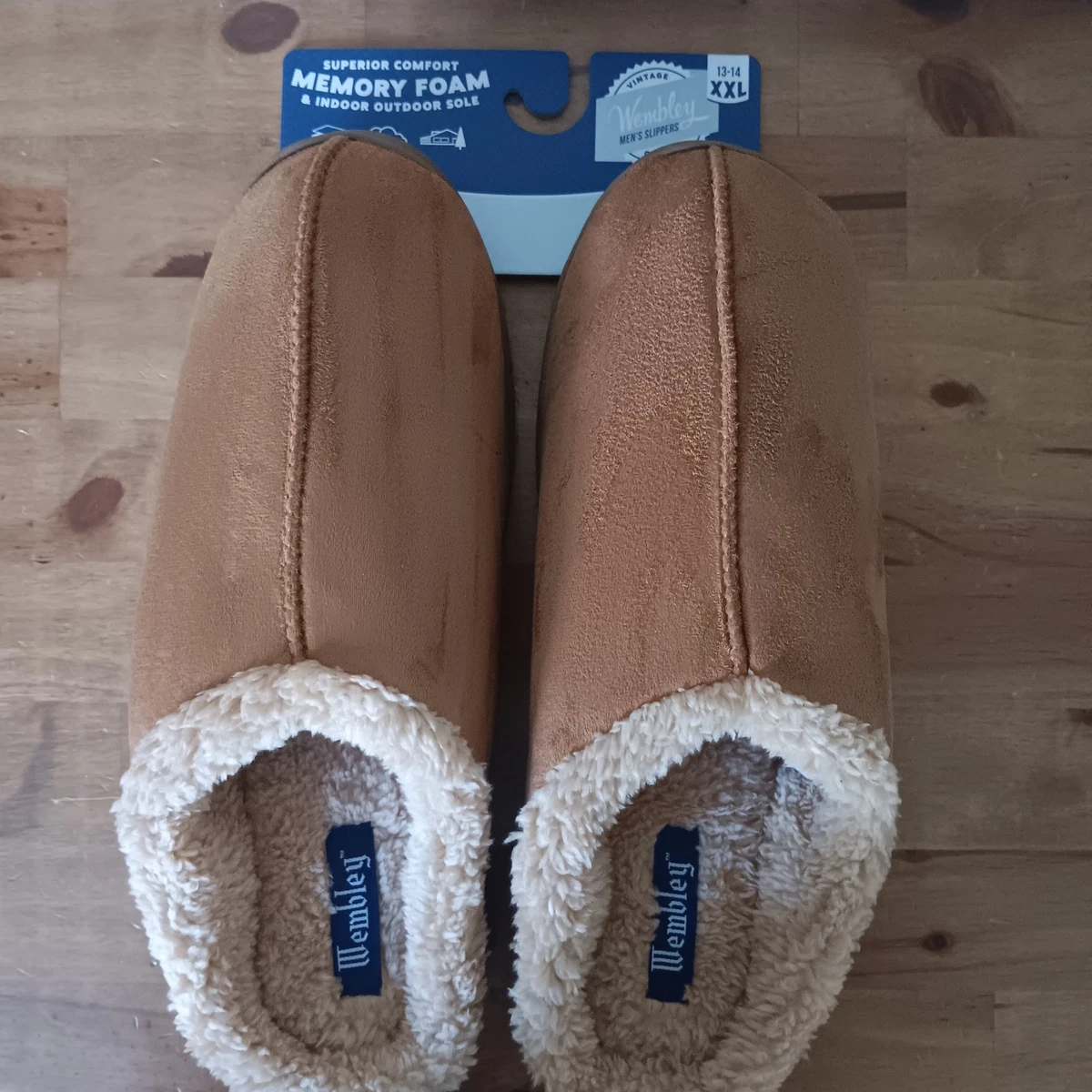 New! Wembley Mens XXL 13 14 microsuede classic slip on indoor outdoor slippers Wembley Men main image 2
