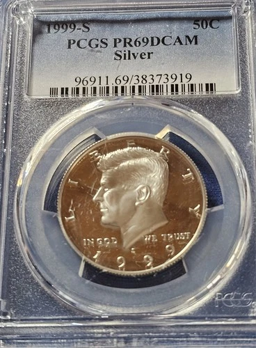 A 1999-S Silver Kennedy Half PR69DCAM PCGS Proof 69 Deep Cameo