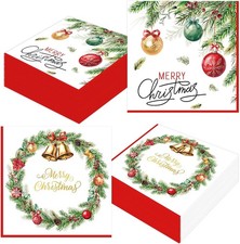 Disposable Luncheon Dinner Party Napkins Xmas Balls Wreath Theme for Winter