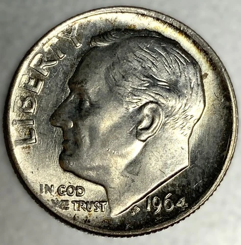 1964-P Roosevelt Dime - Circulated Condition - 90% Silver - US Coin - 3210