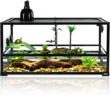 50 Gallon Glass Turtle Tank, 36" 18" 18" Tortoise Habitat, Large Turtle Aquatic