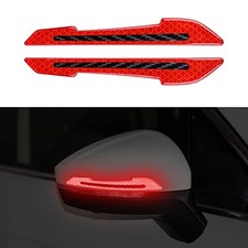 RUANTE Universal Car Reflective Stickers Super Reflectives Rearview Mirror Red