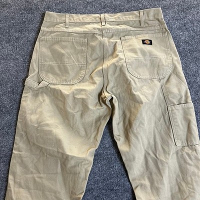 Dickies Carpenter Pants Mens Size 34x29 Tan Duck Canvas Utility Workwear Khaki