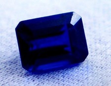 Flawless Emerald Cut Natural Blue Sapphire 10-12 Ct Loose Gemstone Certified